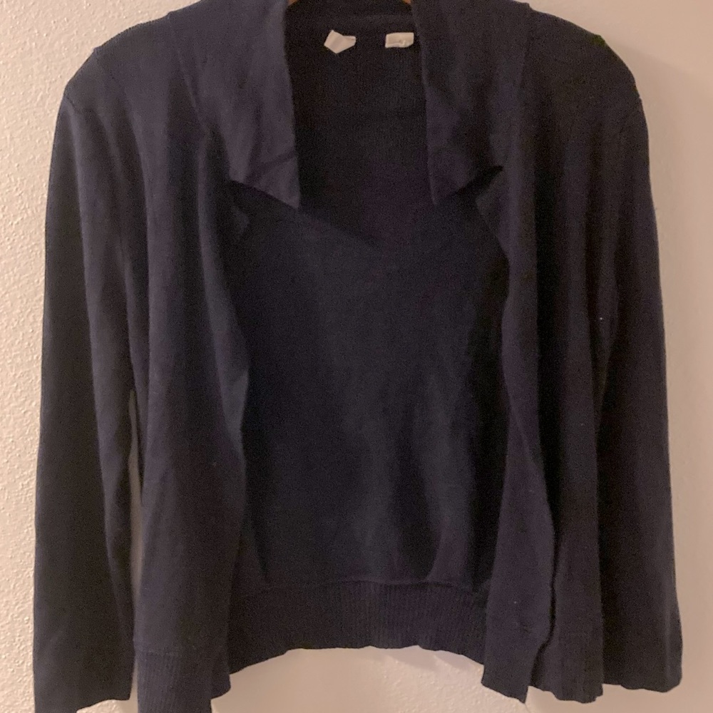Moth Dark Blue Open Cardigan